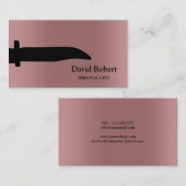 Metallische Rose Gold Koch Knife Moderne Visitenkarte (Vorne/Hinten)