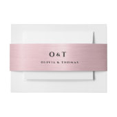 Metallische Rose Gold Monogram Wedding Einladungsbanderole (Vorderseite Beispiel)