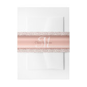 Metallische Rose Gold Monogram Wedding Einladungsbanderole (Vorderseite Beispiel)