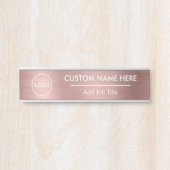 Metallische Rose Gold Name des Mitarbeiters Türschild (Vorderseite )