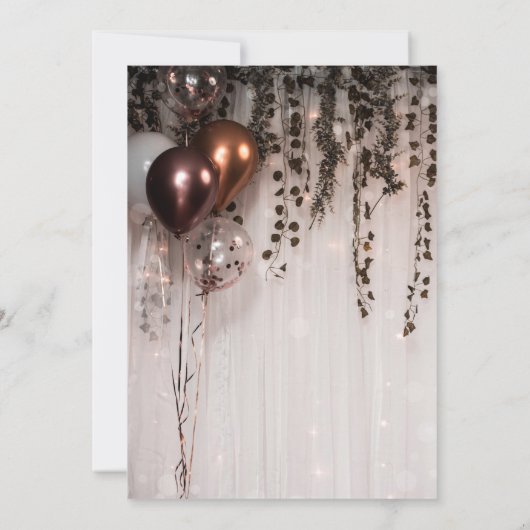 Metallische Rose Gold Pink Balloons Lights Sweet 1 Einladung (Rückseite)