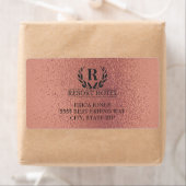 Metallische Rose Gold Pink Logo und Hintergrund (Insitu)