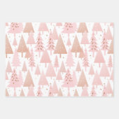 Metallische Rose Gold Pink Silberne Weihnachtsbaum Geschenkpapier Set (Vorderseite)
