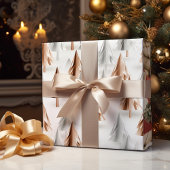 Metallische Rose Gold Pink Silberne Weihnachtsbaum Geschenkpapier Set