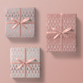 Metallische Rose Gold Platinum Silber Weihnachtsba Geschenkpapier Set