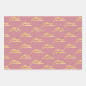 Metallische Rose Gold Platinum Weihnachten Geschenkpapier Set (Vorderseite)