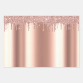 Metallische Rose Gold Silver Yellow Gold Glitzer T Geschenkpapier Set (Vorderseite)