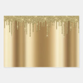 Metallische Rose Gold Silver Yellow Gold Glitzer T Geschenkpapier Set (Vorderseite 3)