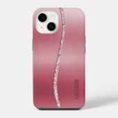 Metallische Rose Gold und Glitzer Wave iPhone Hülle (Rückseite)
