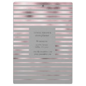 Metallische Rose Goldfolienstreifen Klemmbrett (Rückseite)