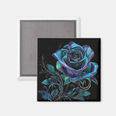 Metallische Rose Magnet (Vorderseite/Rückseite)