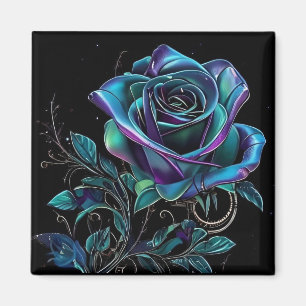 Metallische Rose Magnet
