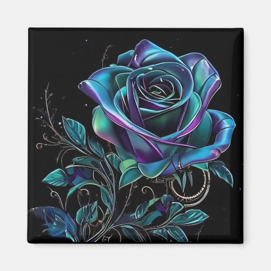 Metallische Rose Magnet (Vorne)
