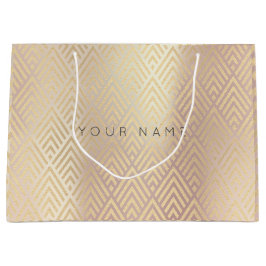 Metallische Rose mit Zickzack Geometrie, Gold Foxi Große Geschenktüte