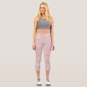Metallische Rose Pink Cheetah Capri Leggings (Vorderseite)