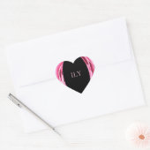 Metallische Rose Rosa Herzsticker Herz-Aufkleber (Umschlag)