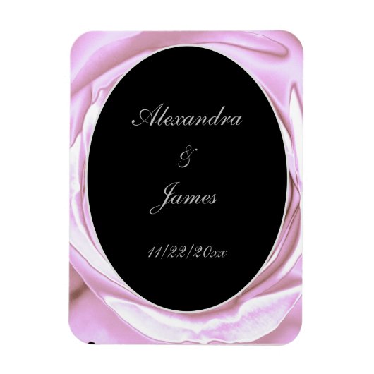 Metallische Rose Rosa Weiches Foto Magnet (Vertikal)