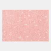 Metallische Rose Sparkle Glitzer Glücklicher Valen Geschenkpapier Set (Vorderseite 3)