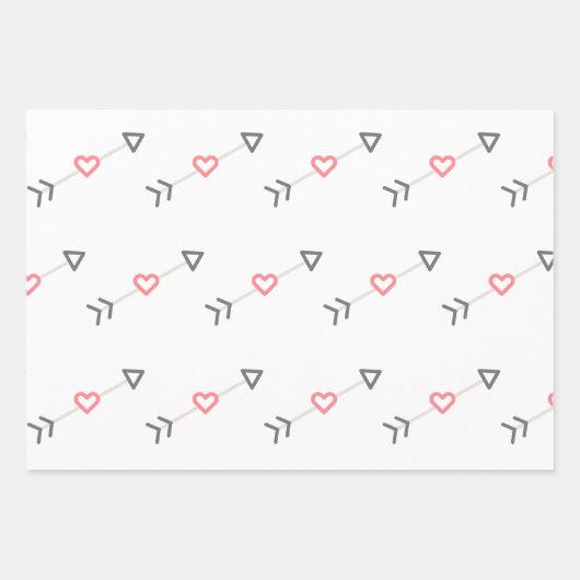 Metallische Rose Sparkle Glitzer Glücklicher Valen Geschenkpapier Set (Vorderseite 2)