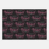 Metallische Rose Sparkle Glitzer Glücklicher Valen Geschenkpapier Set (Vorderseite)