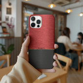 Metallische rot-schwarze Combo mit Goldakzent Case-Mate iPhone Hülle