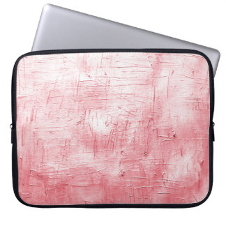 Metallische Rote Leinwand: Pinselstrich Elegance. Laptopschutzhülle