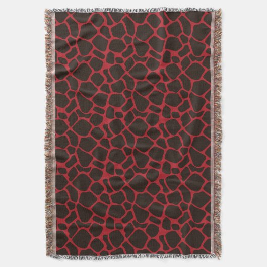 Metallische rote schwarze Leopard-Printfelle Decke (Vorderseite Vertikal)