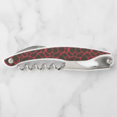 Metallische rote schwarze Leopard-Printfelle Kellnermesser (Rückseite)