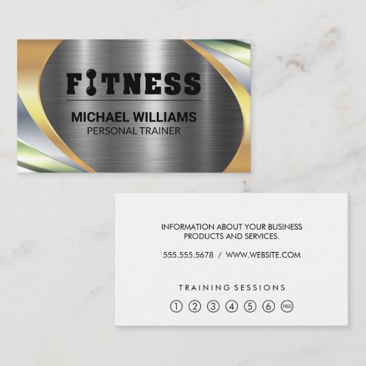 Metallische Schichten | Fitness Loyalty Card Treuekarte (Vorne/Hinten)