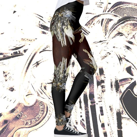 Metallische Schlüssel Steampunk Chic Leggings