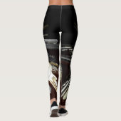 Metallische Schlüssel Steampunk Chic Leggings (Rückseite)