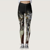 Metallische Schlüssel Steampunk Chic Leggings (Vorderseite)
