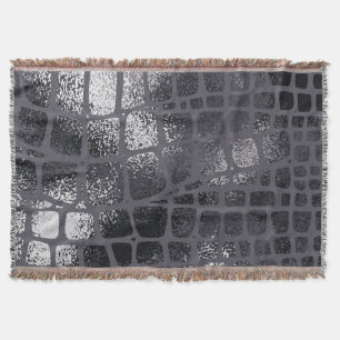 Metallische schwarze Schlangenhaut: Elegante Textu Decke