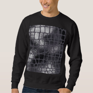 Metallische schwarze Schlangenhaut: Elegante Textu Sweatshirt