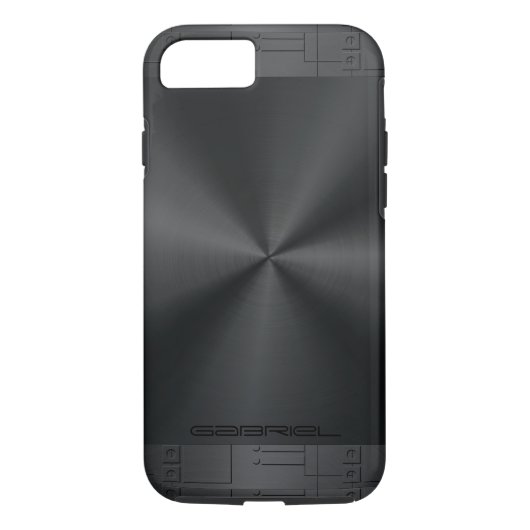 Metallische schwarze Töne aus rostfreiem Stahl Case-Mate iPhone Hülle (Rückseite)