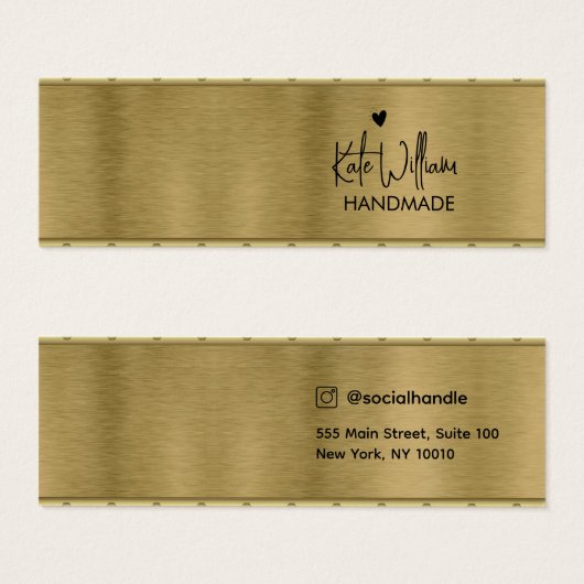 Metallische Script-Gestell-Schmuckkarte (Vorne & Hinten)