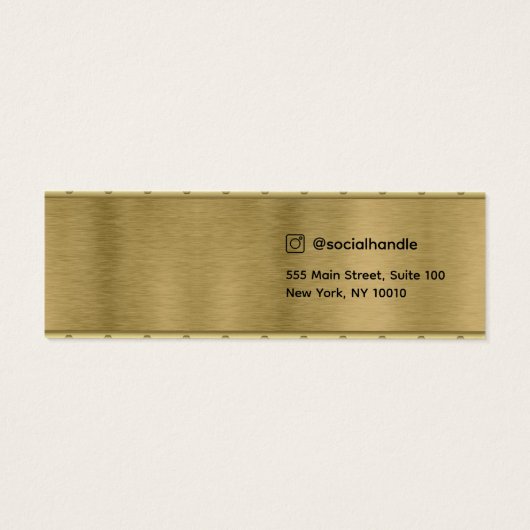 Metallische Script-Gestell-Schmuckkarte (Rückseite)