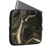 Metallische Sepia-Krümmungen über dunklem Hintergr Laptopschutzhülle (Vorne Rechts)