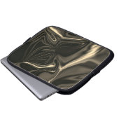 Metallische Sepia-Krümmungen über dunklem Hintergr Laptopschutzhülle (Vorne Knopf)