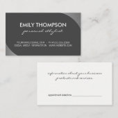 Metallische Silber Akzent Ernennung Terminkarte (Vorne/Hinten)