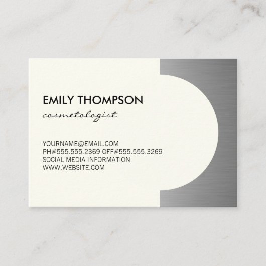 Metallische Silber Akzent (gelb) Ernennung Terminkarte (Vorderseite)