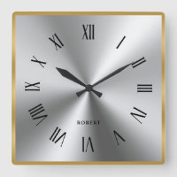 Metallische Silber Gray Gold Border römische Zahle