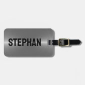 Metallische Silber Textur rostloser Stahl aussehen Gepäckanhänger (Vorderseite horizontal)