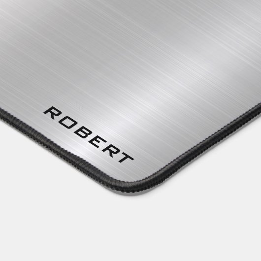 Metallische silberfarbene Textur minimalistisch, m Schreibtischunterlage (Ecke)