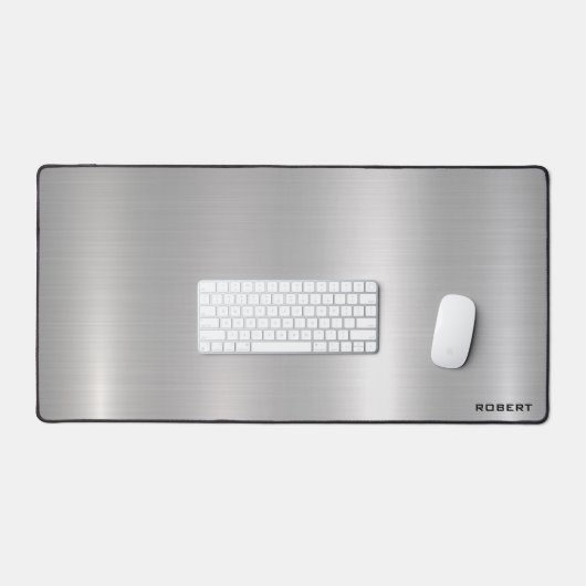 Metallische silberfarbene Textur minimalistisch, m Schreibtischunterlage (Tastatur & Maus)