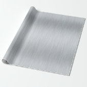 Metallische silbergebürstete Aluminiumstruktur Geschenkpapier (Ungerollt)