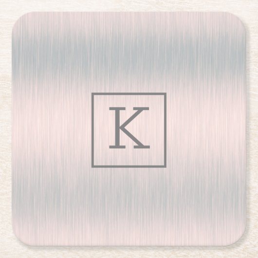 Metallische silbergraue, gebürstete Aluminiumstruk Rechteckiger Pappuntersetzer (Vorderseite)