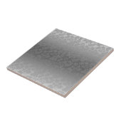 Metallische silbergraue monochromatische Floral Da Fliese (Seite)