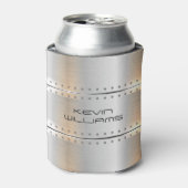 Metallische silbergraue Streifen Dosenkühler (Kanne Vorderseite)