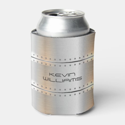 Metallische silbergraue Streifen Dosenkühler (Kanne Vorderseite)